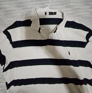 Polo by Ralph Lauren Men's Striped Polo Shirt - White and Black
